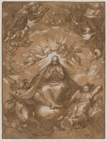 KT 2017 031
<br/>
Maria vereerd door engelen
<br/>
<em>Bloemaert, Abraham (1566-1651)</em>